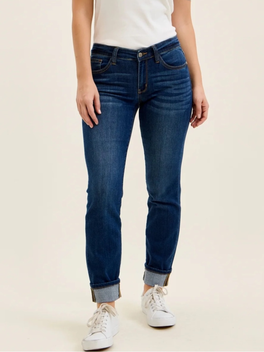 Judy Blue Straight Fit Dark Wash Cuff Jeans size 11/30